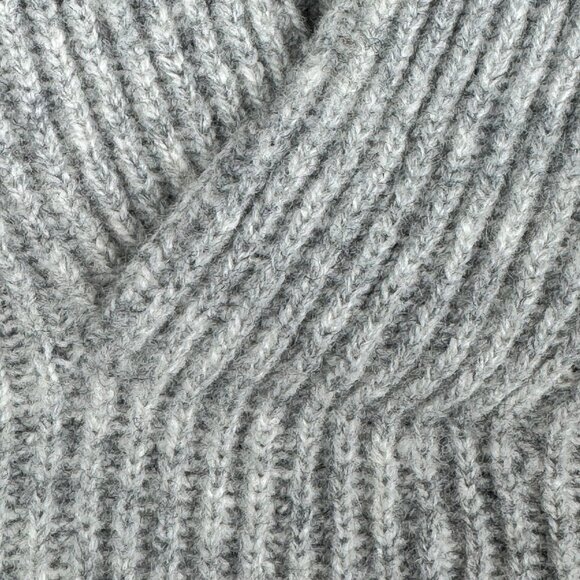 Eddie Bauer XXL Mens Gray Wool Sweater Ribbed V-Neck Hong Kong Winter Vintage - Picture 7 of 16